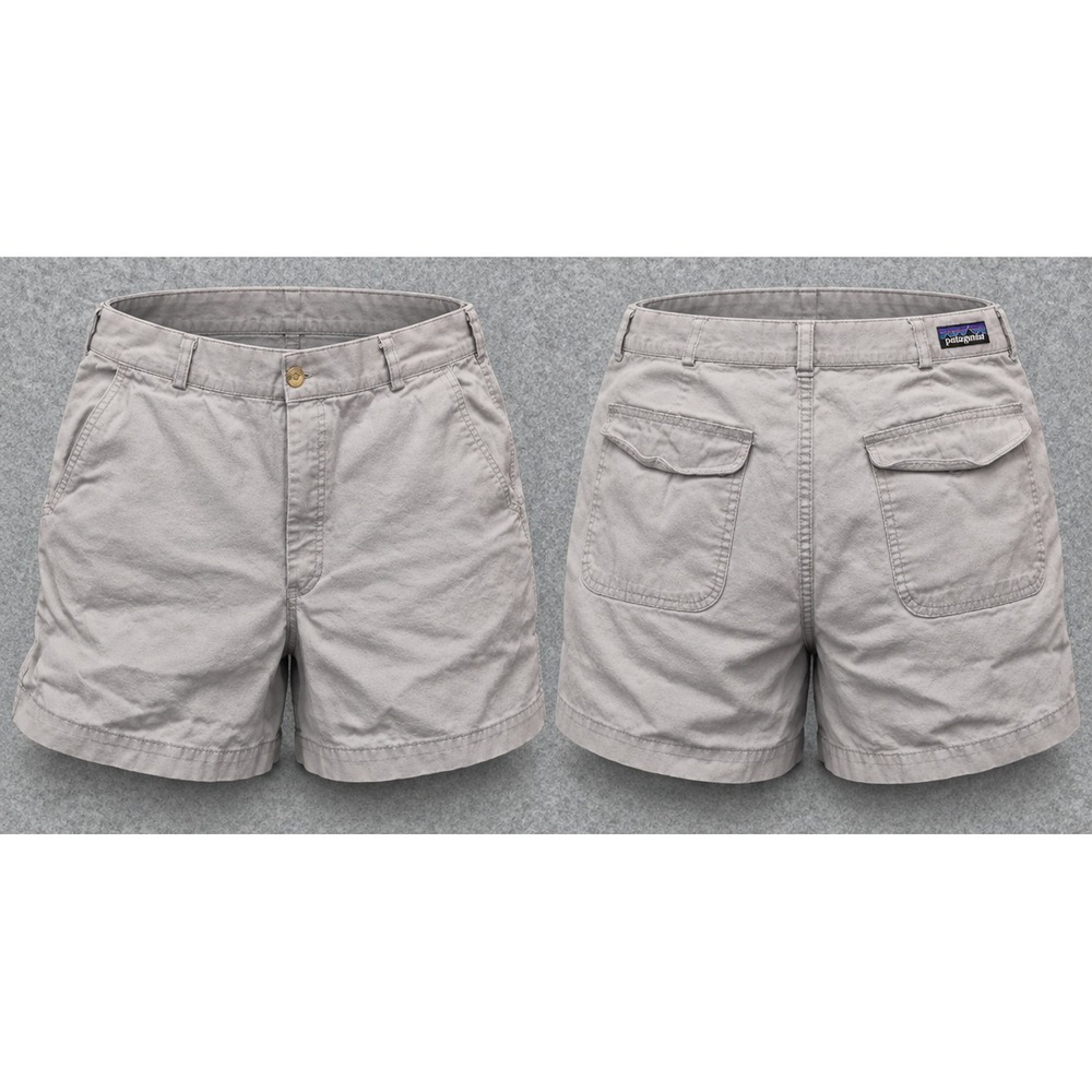 Vintage Patagonia Shorts Womens 12 Beige Khaki Woven Label Outdoor Hiking Chinos